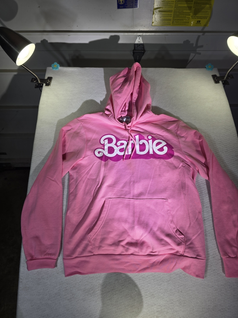 Barbie Pink Logo Hoodie - Women's Pullover Sweater From Old Navy Size L